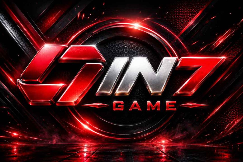 IN7 Game logo with a futuristic red and silver gaming design